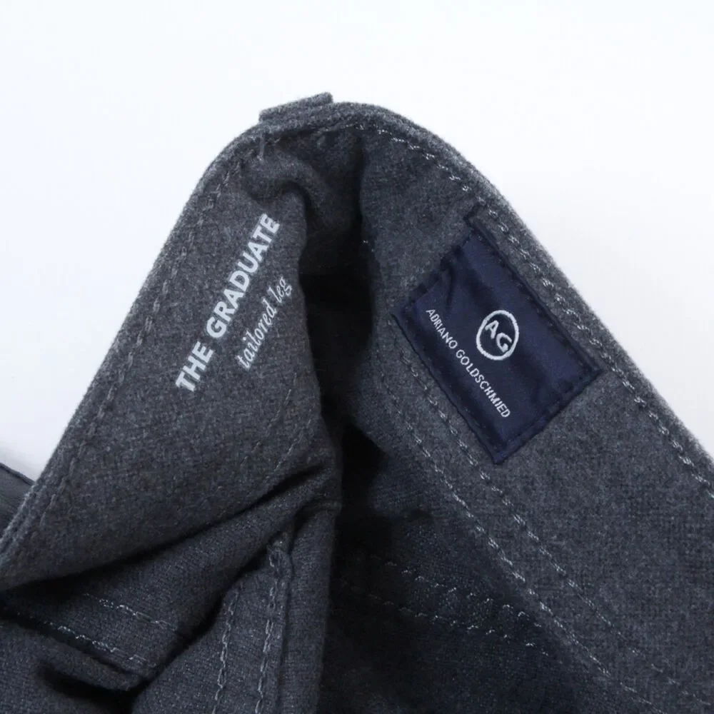 Adriano Goldschmied Mens Graduate Tailored Fit Charcoal Gray Chinos/Pants, 34W - Picture 7 of 8